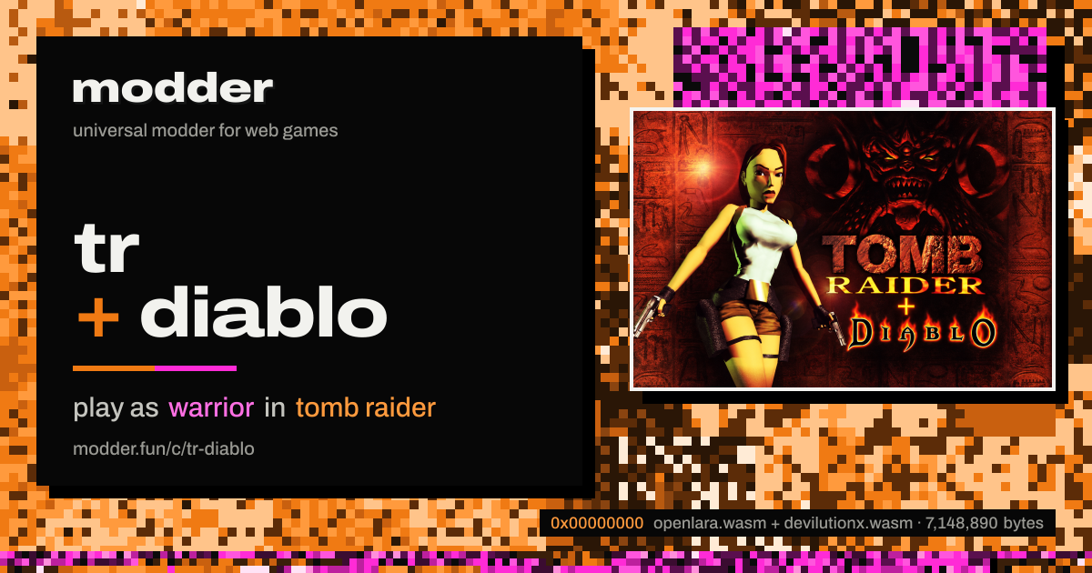 link card: tr + diablo, play as warrior in tomb raider
