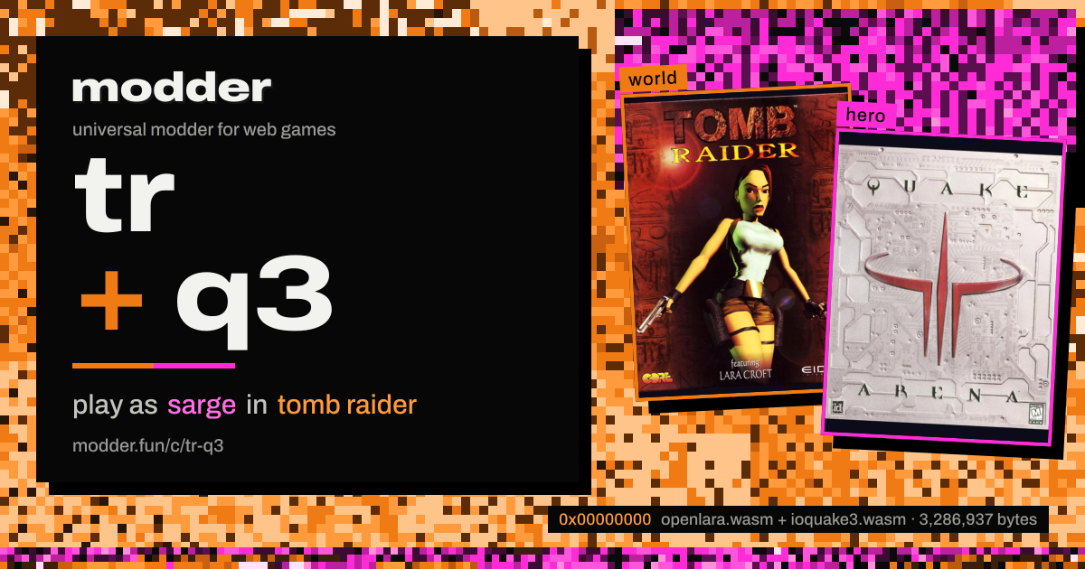 link card: tr + q3, play as sarge in tomb raider