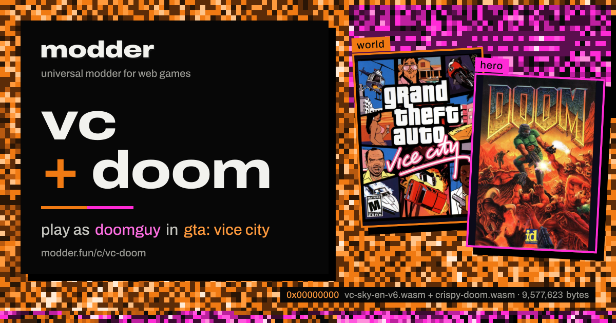 link card: vc + doom, play as doomguy in gta: vice city