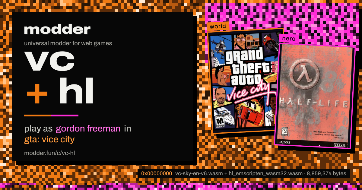 link card: vc + hl, play as gordon freeman in gta: vice city