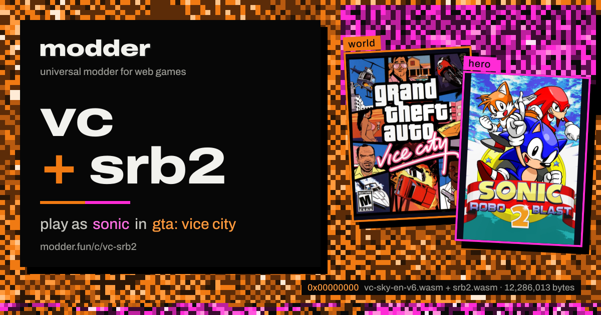 link card: vc + srb2, play as sonic in gta: vice city